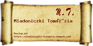 Mladoniczki Tomázia névjegykártya